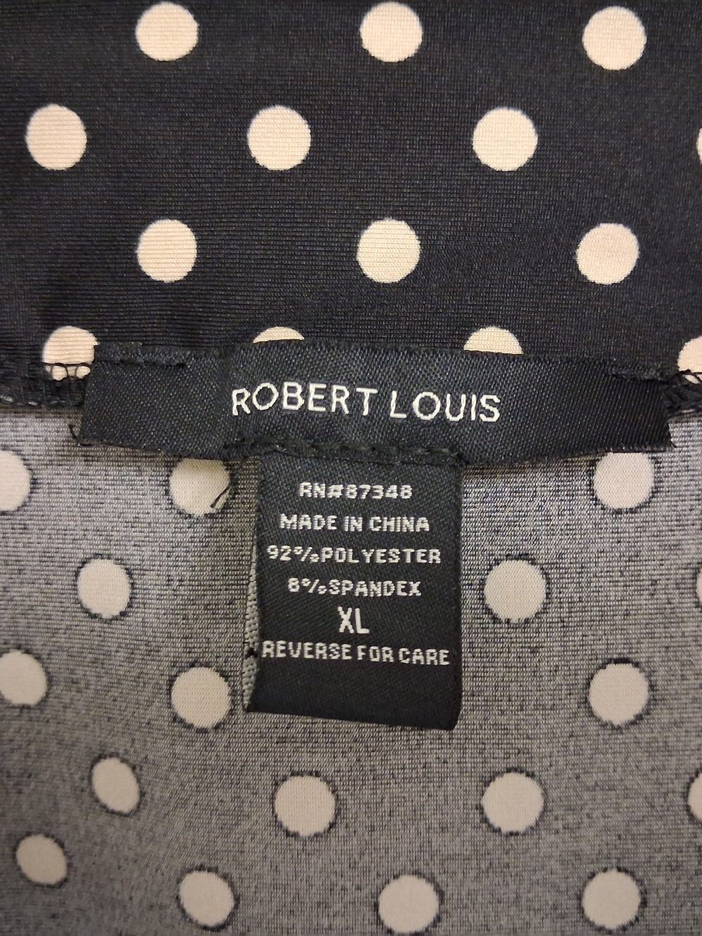 Robert Louis Black Maxi Skirt with White Polka Dots